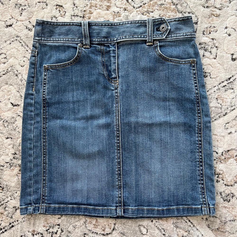 Ann Taylor Denium Straight Pencil Mini Skirt Size 0